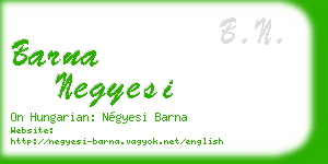 barna negyesi business card